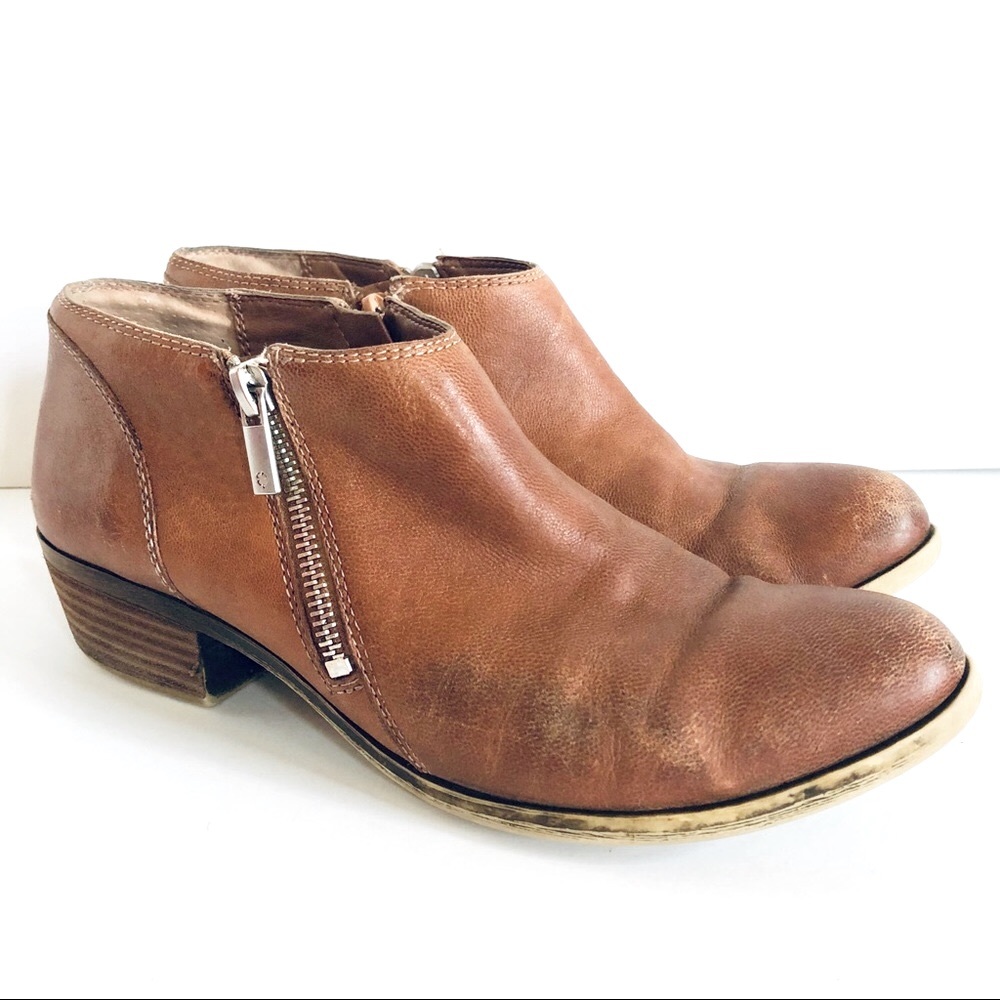 Lucky Brand Banca Brown Leather Ankle Booties